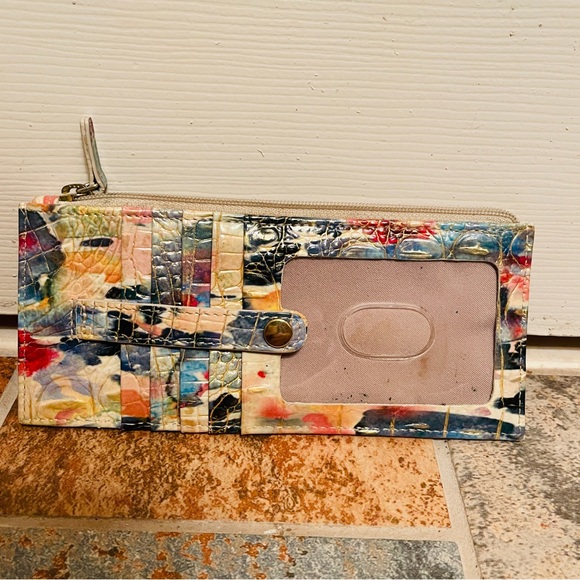 Brahmin Croc Embossed Leather Superbloom Credit Card Holder! - Picture 4 of 16